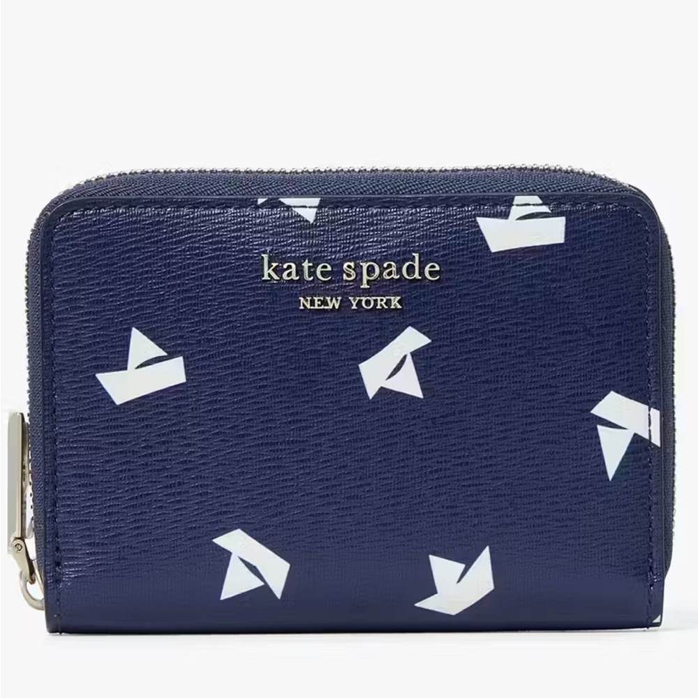 Kate Spade Spencer Paper Boats Zip Card Case (New with Tags)